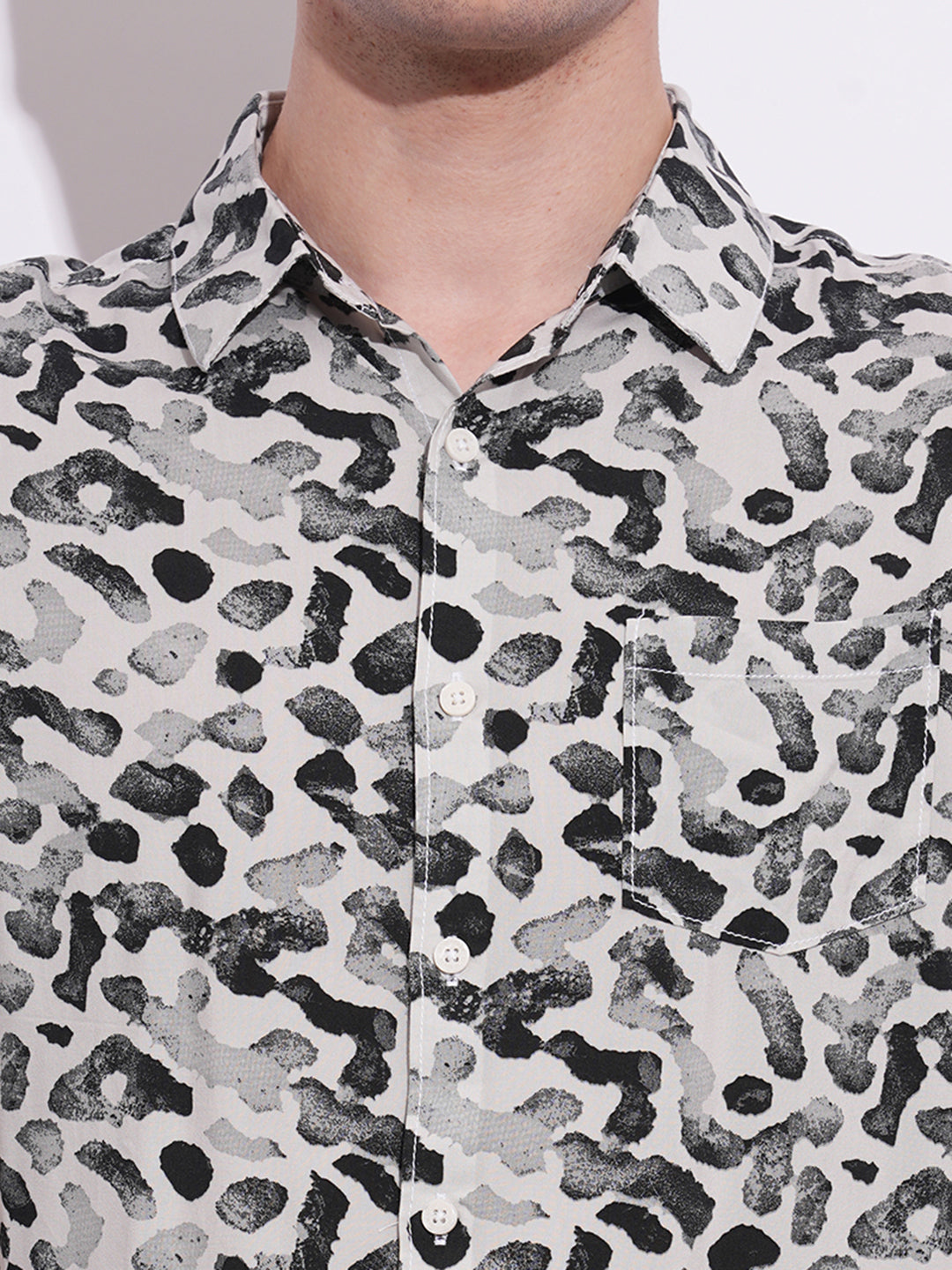 Black Regular Fit Regular Collar Men's Shirt by Being Human Clothing