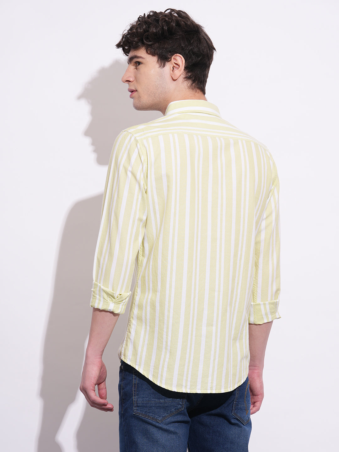 Green Regular Fit Regular Collar Men's Shirt by Being Human Clothing