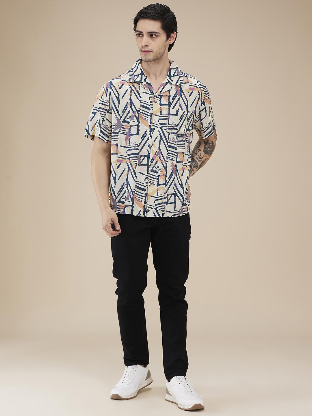 Yellow Easy Fit Regular Collar Men's Shirt by Being Human Clothing