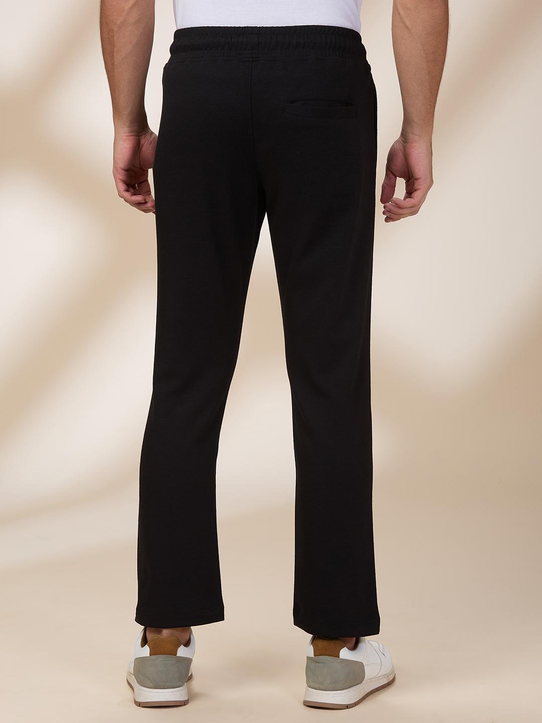 Black Regular Fit Track Pants For Men By Being Human Clothing