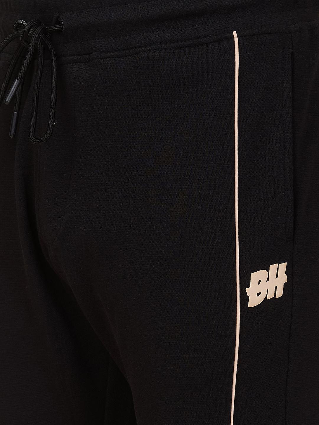 Black Regular Fit Track Pants For Men By Being Human Clothing