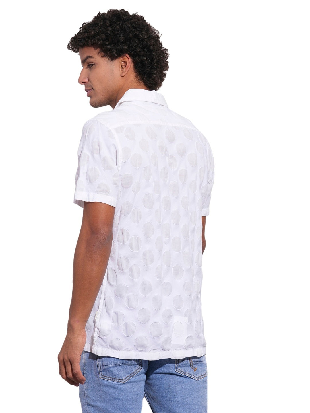 Beige Regular Fit Regular Collar Men's Shirt by Being Human Clothing