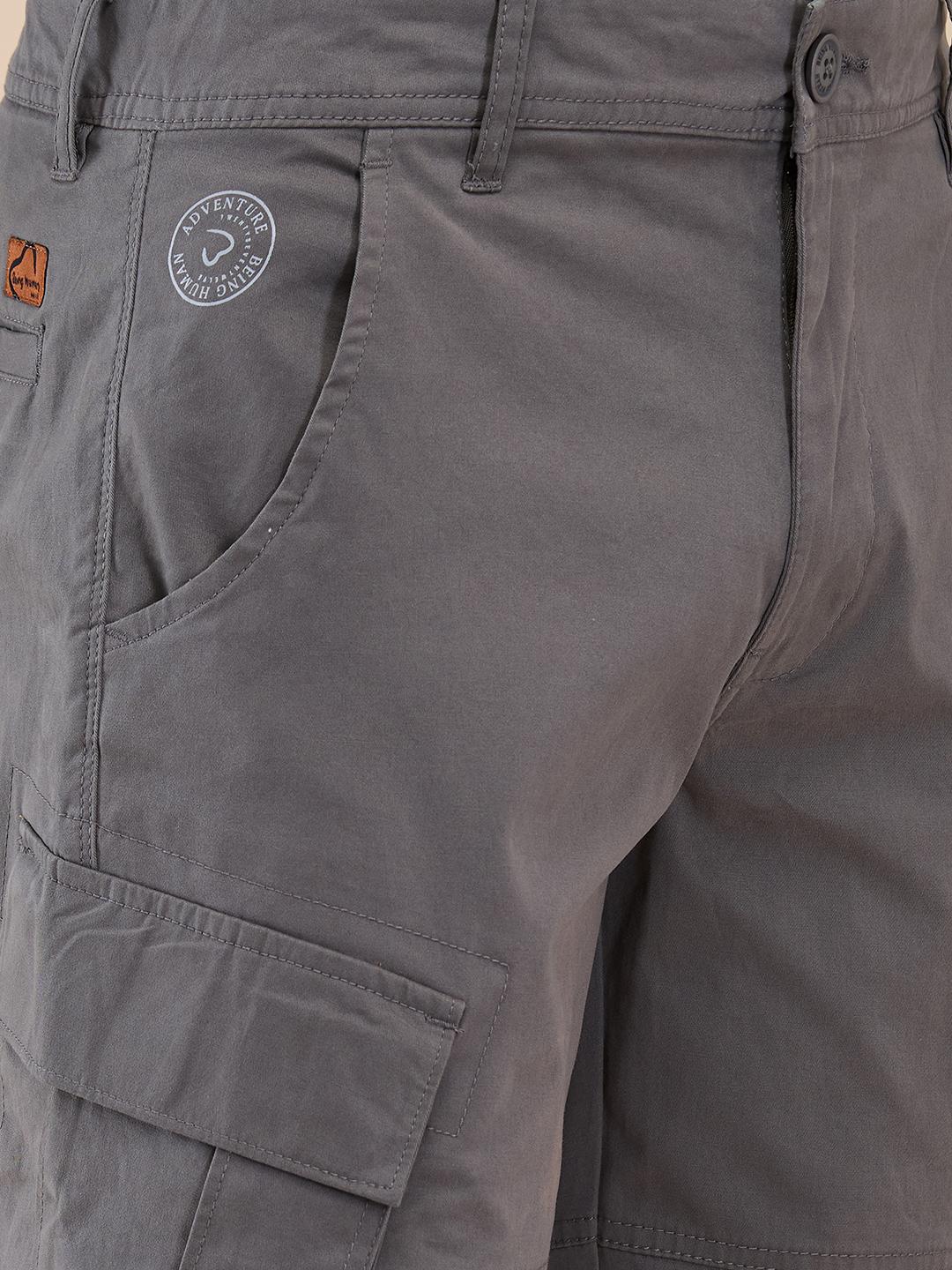 Grey Slim Fit Cargo For Men By Being Human Clothing