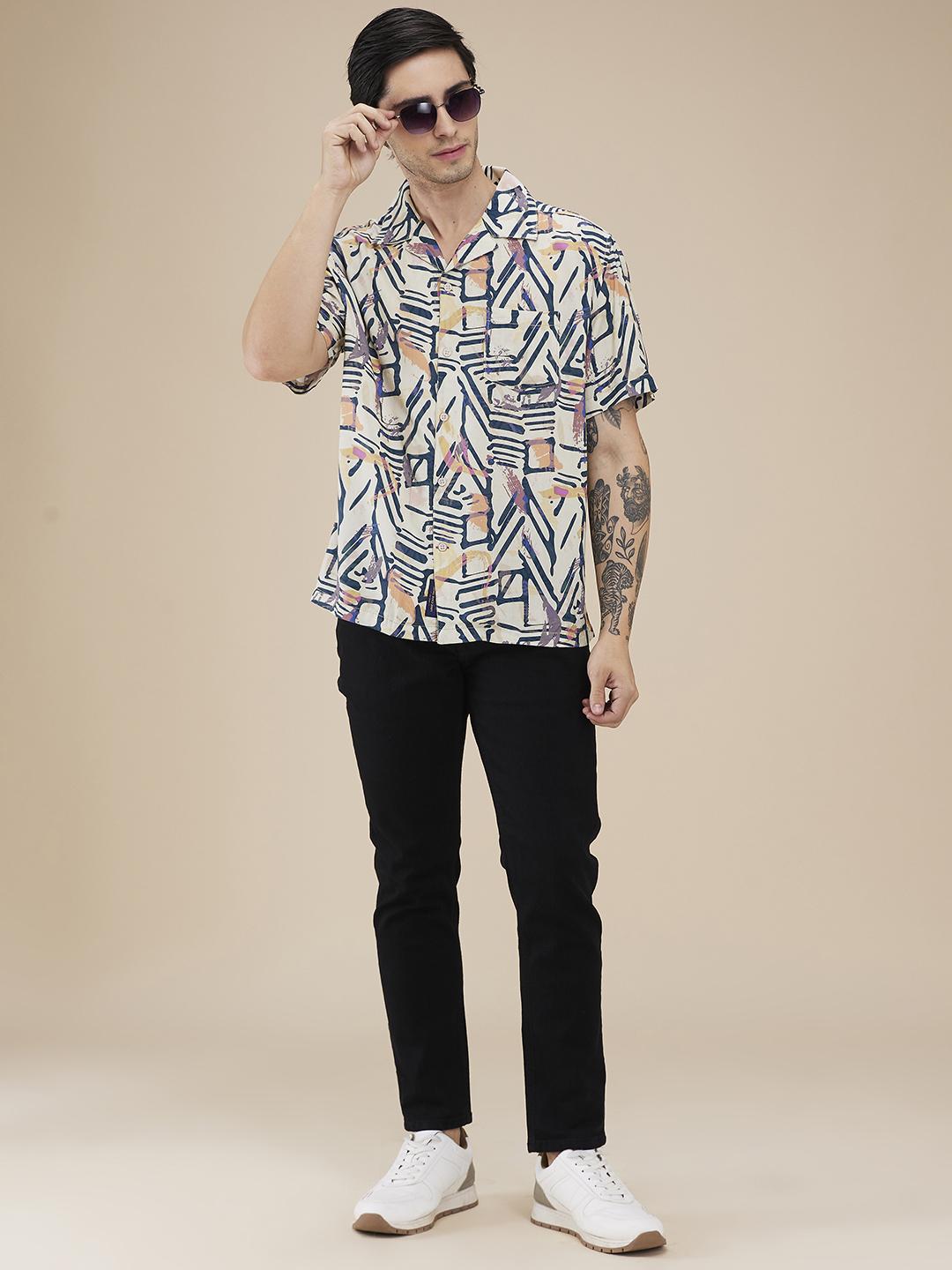 Yellow Easy Fit Regular Collar Men's Shirt by Being Human Clothing