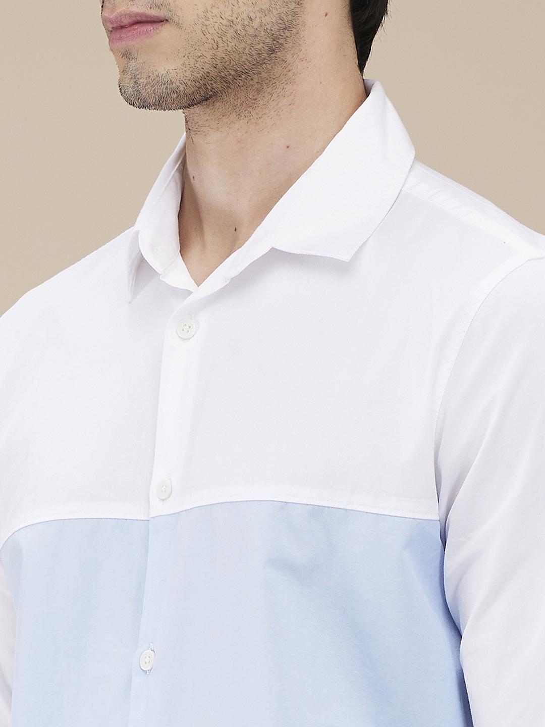 White Regular Fit Regular Collar Men's Shirt by Being Human Clothing