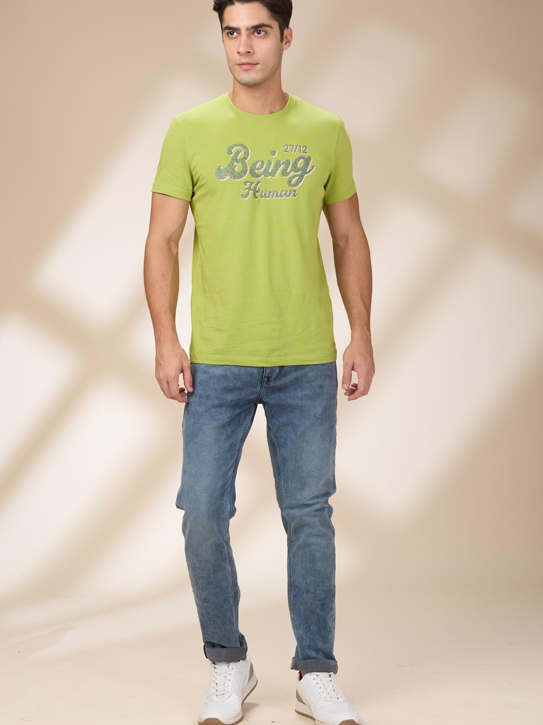 Grey Slim Fit Denims For Men By Being Human Clothing