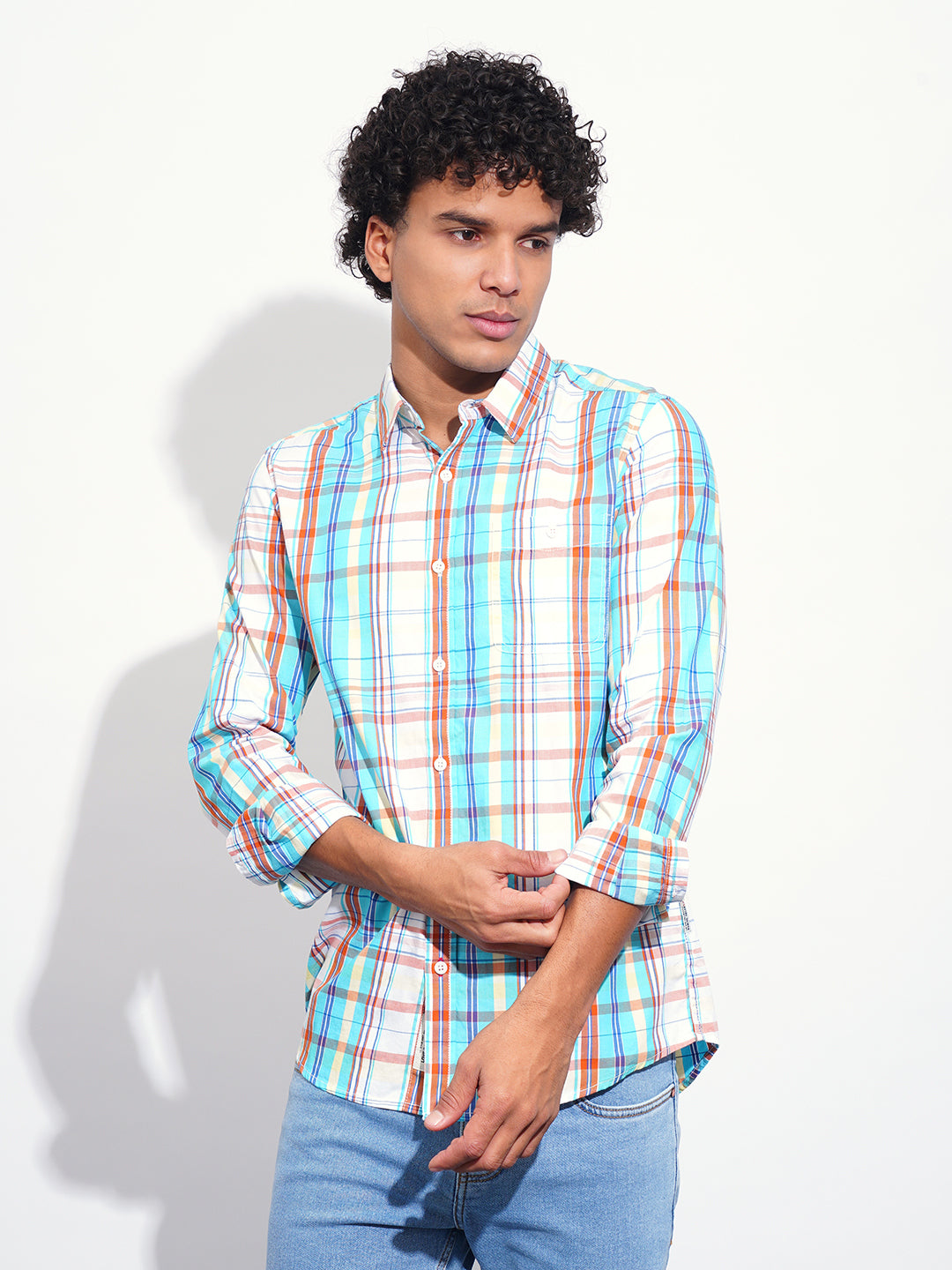 Mustard Regular Fit Regular Collar Men's Shirt by Being Human Clothing