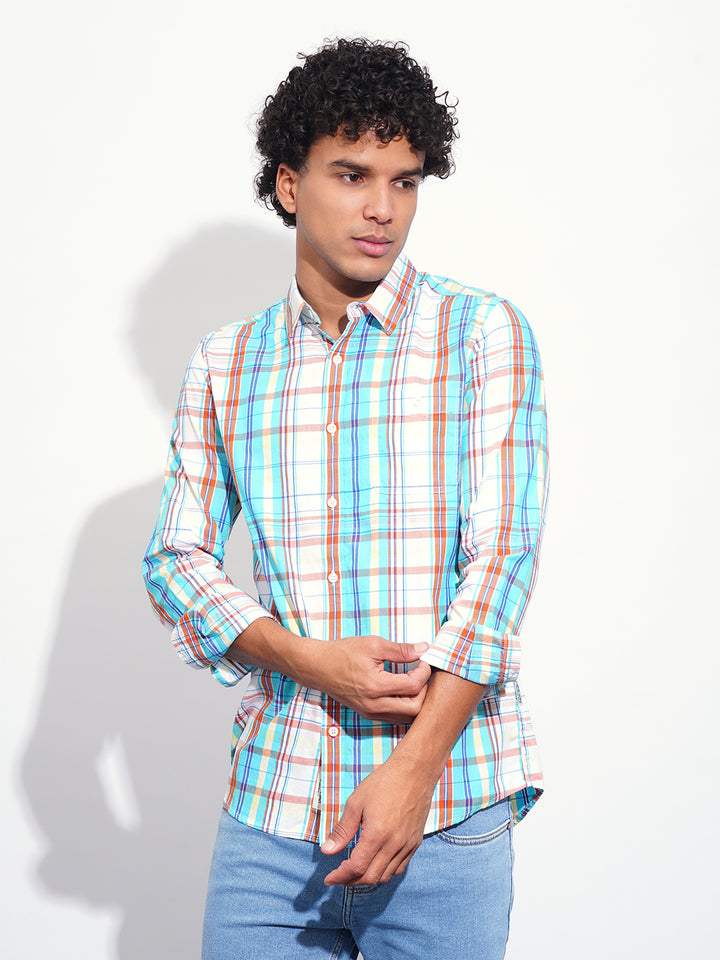 Mustard Regular Fit Regular Collar Men's Shirt by Being Human Clothing