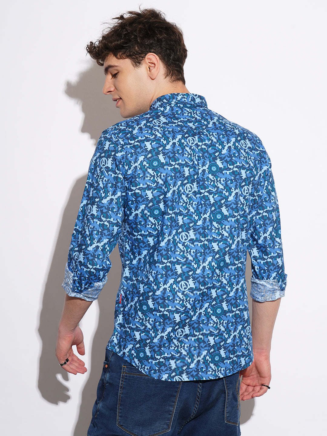 Navy Comfort Fit Regular Collar Men's Shirt by Being Human Clothing