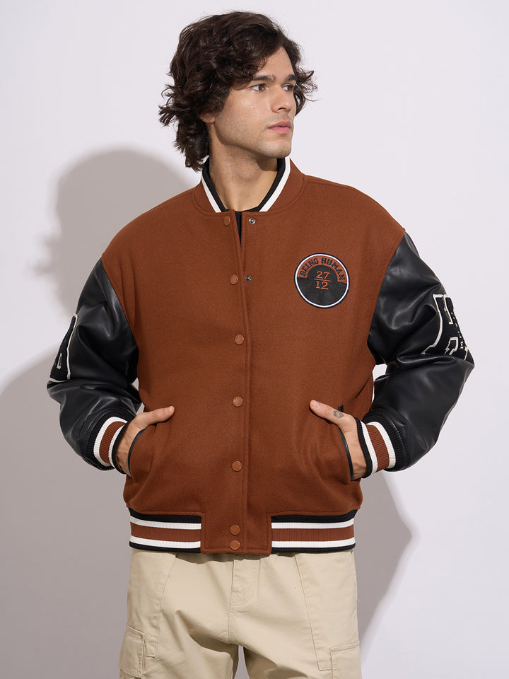 Rust Regular Fit Men's Jacket