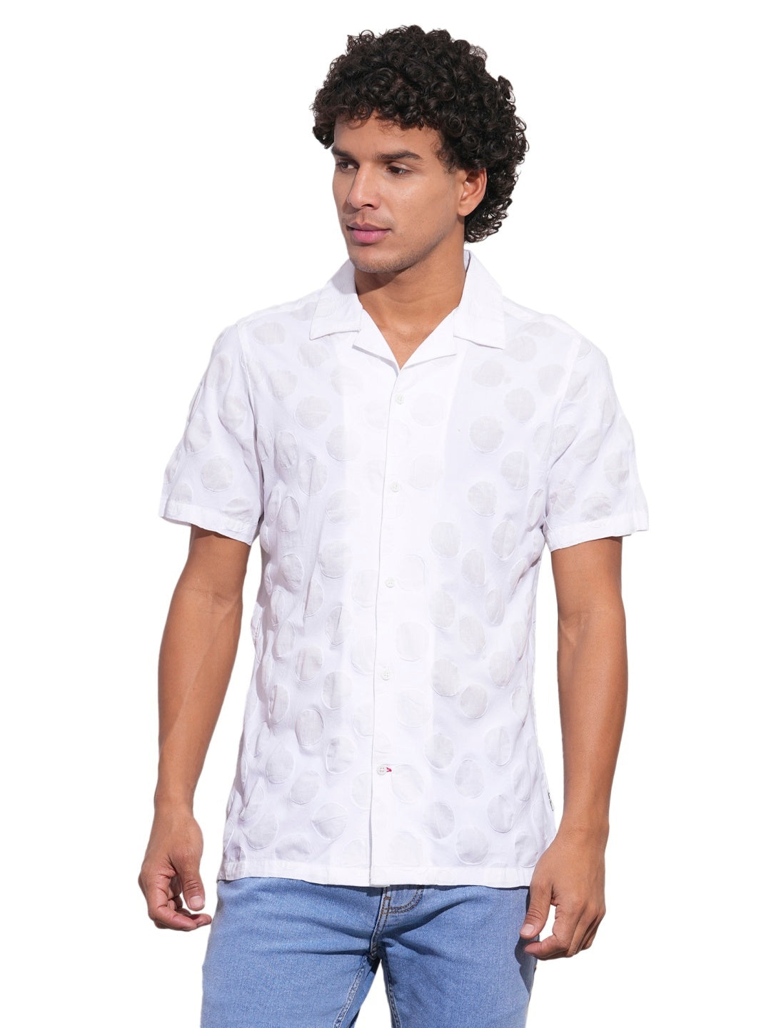 Beige Regular Fit Regular Collar Men's Shirt by Being Human Clothing