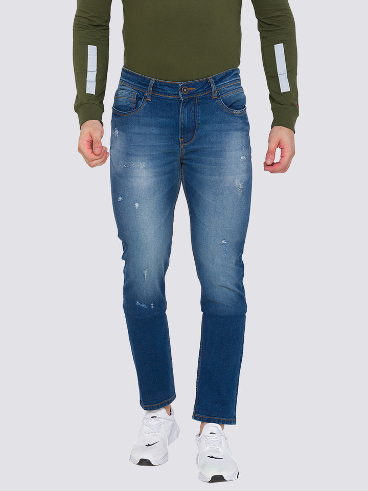 Blue Slim Straight Fit Men's Denims by Being Human Clothing