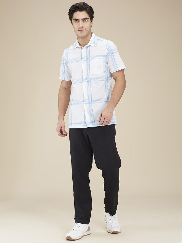 White Regular Fit Regular Collar Men's Shirt by Being Human Clothing