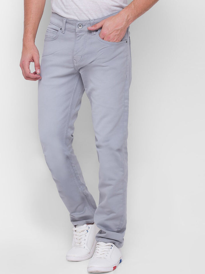 Grey Slim Fit Denim for Men by Being Human Clothing