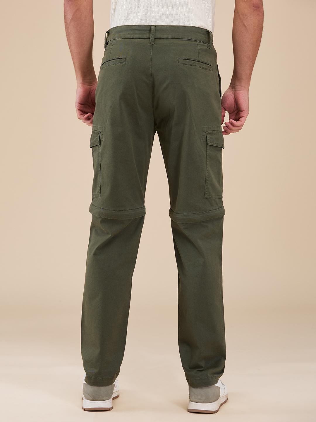 Military Green Easy Fit Cargo For Men By Being Human Clothing
