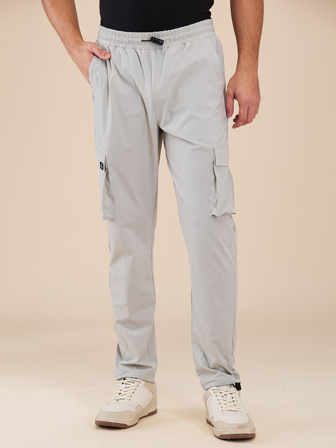 Grey Loose Fit Cargos for Men By Being Human Clothing