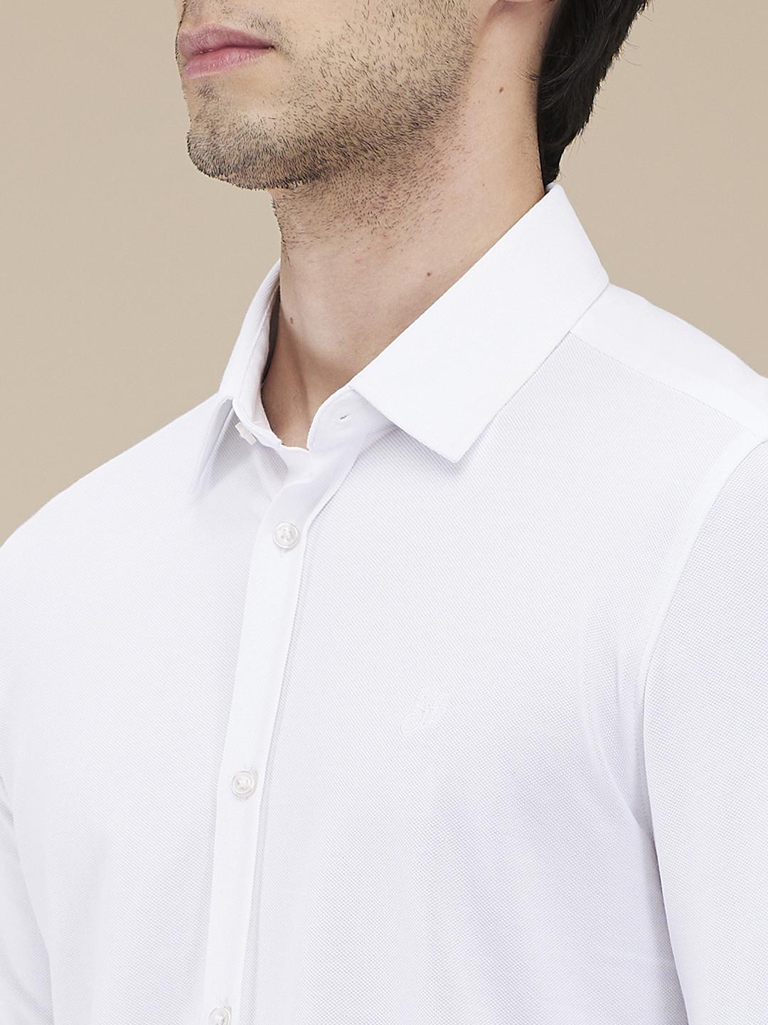 White Slim Fit Regular Collar Men's Shirt by Being Human Clothing