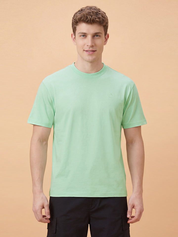 Green Easy Fit Men's Short Sleeves Crew Neck T-Shirt by Being Human ClothingÂ 