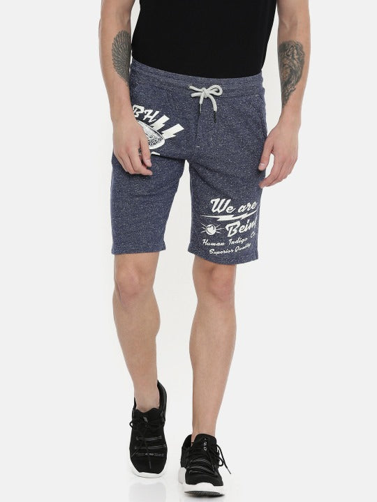 Navy Regular Fit Shorts For Men By Being Human Clothing