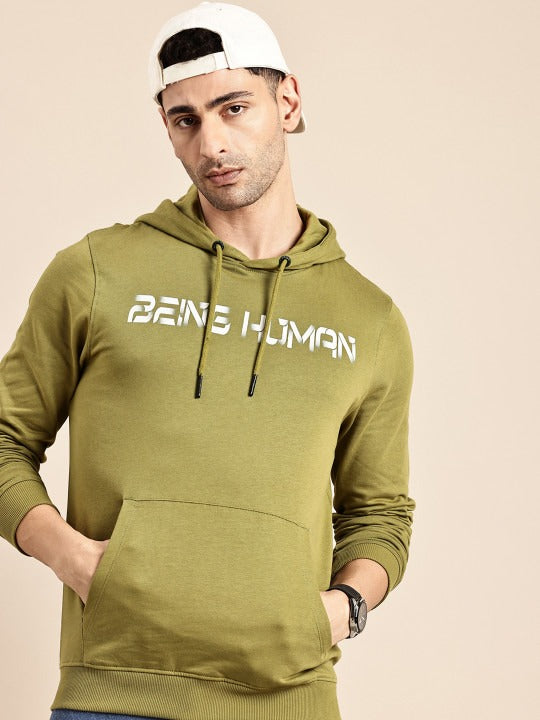 Green Regular Fit Men's Hoodie by Being Human Clothing