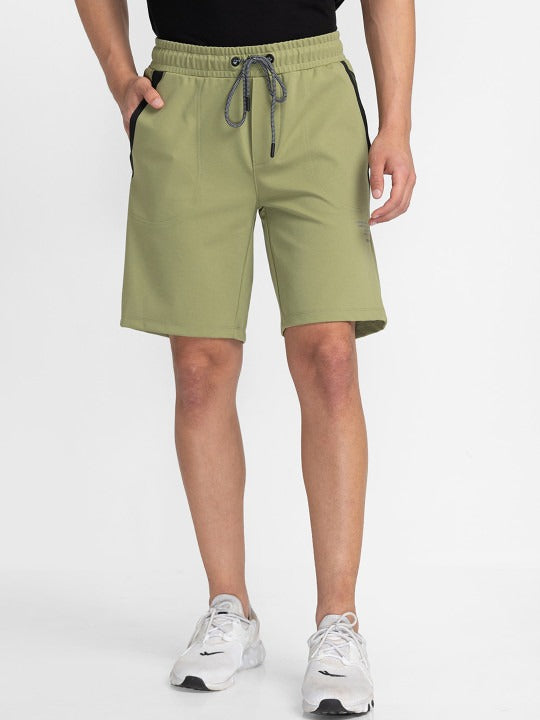 Green Regular Fit Shorts For Men By Being Human Clothing