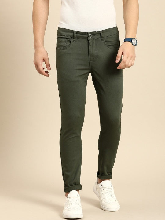 Green Cropped Fit Men's Chinos by Being Human Clothing