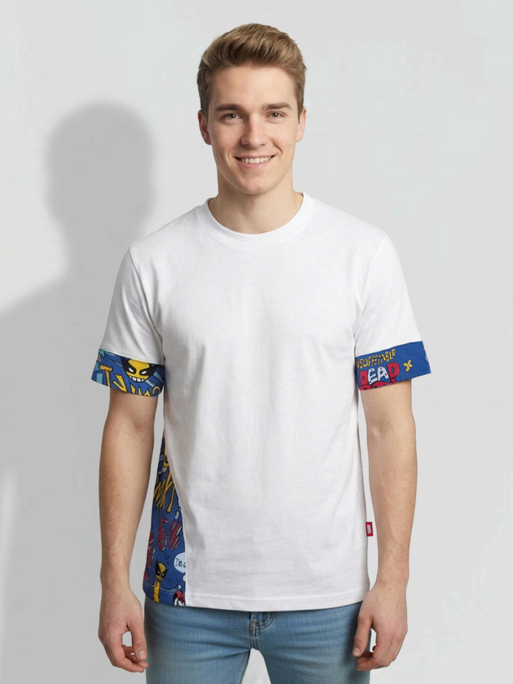 Marvel Comics White Easy Fit Men's Round Neck T-Shirt by Being Human Clothing 