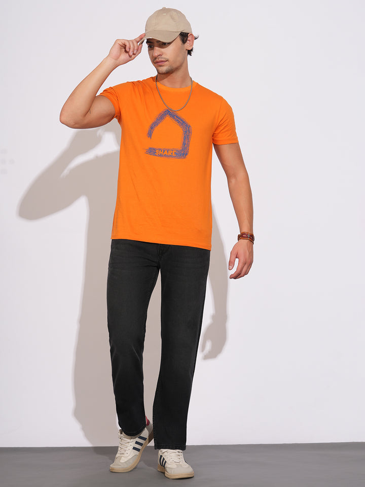 Black Straight Fit Men's Mid Rise Denims