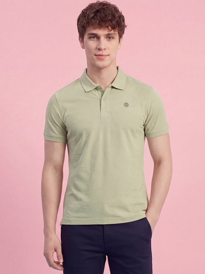 Mint Green Moderno Fit Men's Polo T-Shirt by Being Human ClothingÂ 