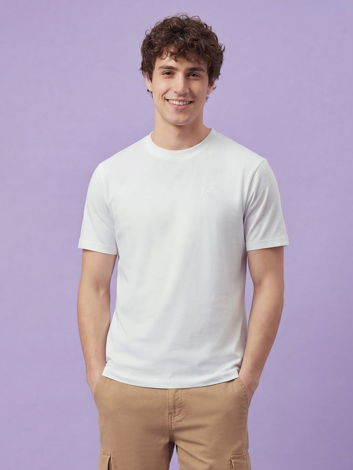 White Easy Fit Men's Short Sleeve Crew Neck T-Shirt by Being Human ClothingÂ 