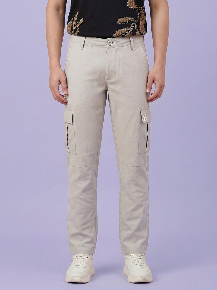 Grey Straight Fit Men's Cargos by Being Human Clothing 