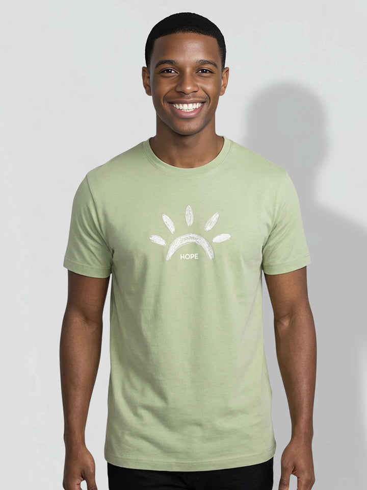 Light Green Moderno Fit Men's Short Sleeves Hope Graphic T-Shirt by Being Human Clothing